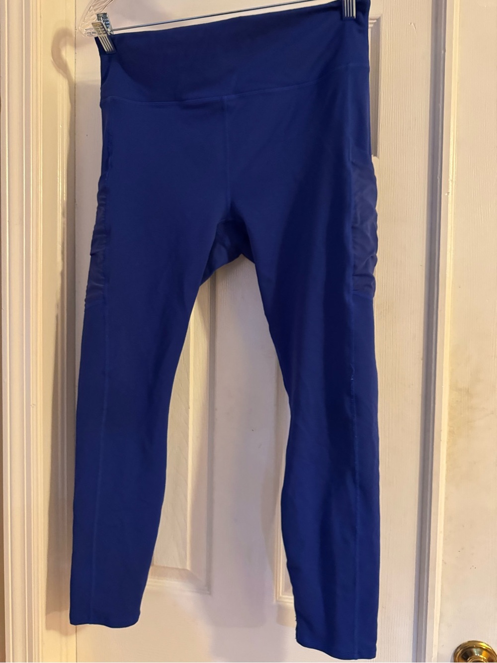 Fabletics High-Waist Royal Blue Active Leggings with Side Pockets